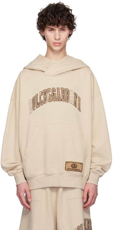 Суитчър Dolce & Gabbana Embroidered Logo Hoodie Бежово | G9AKPZG7NQI, 0