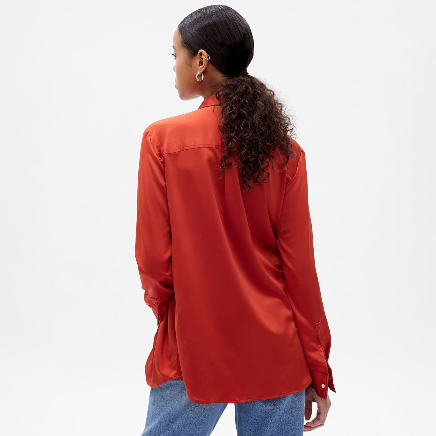 Риза GAP Shirt Satin Boyfriend Shirt Cornucopia S Червено | 742560-04, 1