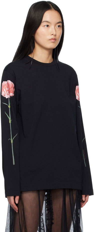 Тениска Simone Rocha Simone Rocha Carnation Print Long Sleeve T-Shirt Бяло | 5194P32P32A-W 0569, 4