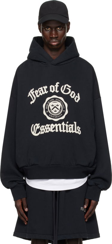 Суитчър Fear of God Fear of God ESSENTIALS Heavy Fleece Vintage Shrunken Hoodie Черно | 192HO246210F, 0