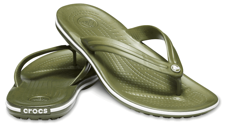 Облекло Crocs unisex Crocband™ Flips Army Green / White 36 Зелено | 11033-37P, 1