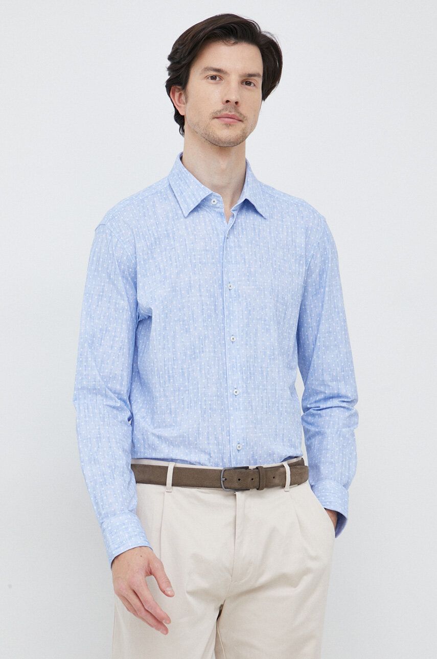 Риза BOSS Shirt Синьо | 50490400, 0