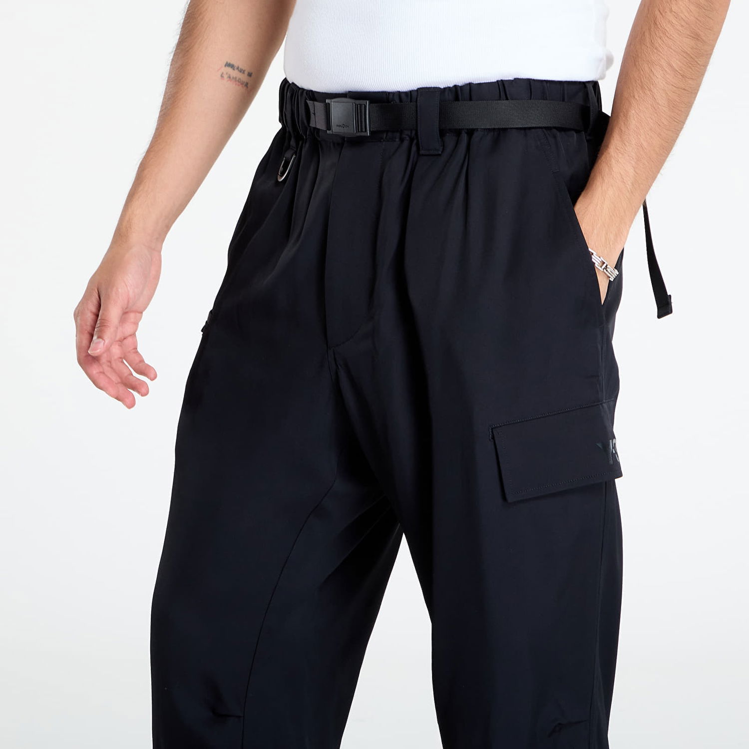 Панталони Y-3 Y-3 Rayon Twill Cuffed Pants Черно | JX7283, 1