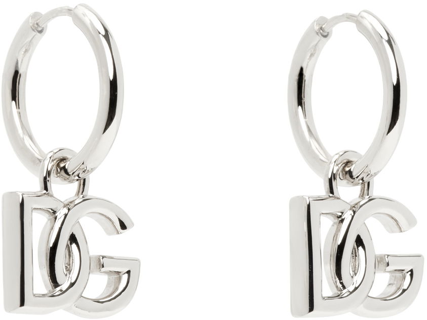 Обеци Dolce & Gabbana Silver Logo Earrings Металик | WEN5L3W1111, 1