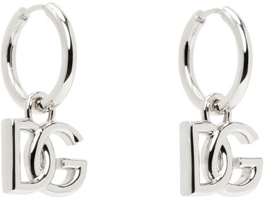 Обеци Dolce & Gabbana Silver Logo Earrings Металик | WEN5L3W1111, 1
