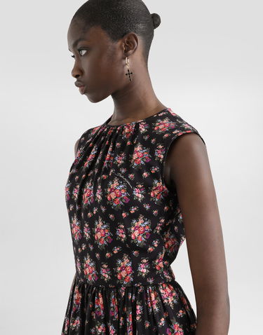 Pокля Dolce & Gabbana Dolce & Gabbana Small Flower Bouquets-print Sleeveless Gathered Neck Charmeuse Midi Dress Многоцветен | F60H2TFSA78HN5XK, 3