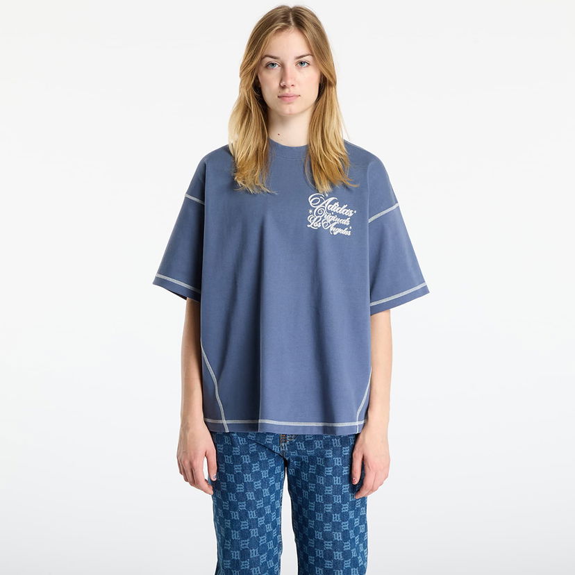 Тениска adidas Originals LA Originals Wilshire Short Sleeve T-Shirt with Contrast Stitching Синьо | JX6178