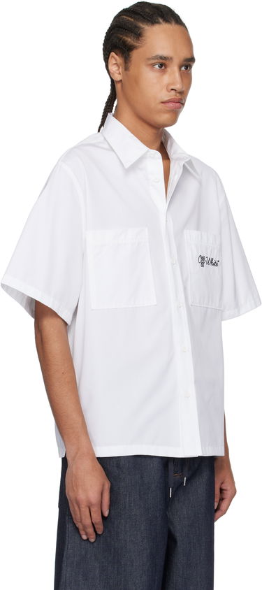 Риза Off-White Off-White Script Summer Shirt Бяло | OMGG002C99FAB0030110, 1