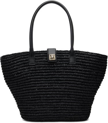 Голяма пазарска чанта Anine Bing Lou Monogram Woven Tote Черно | A-13-11223-BLK1, 0