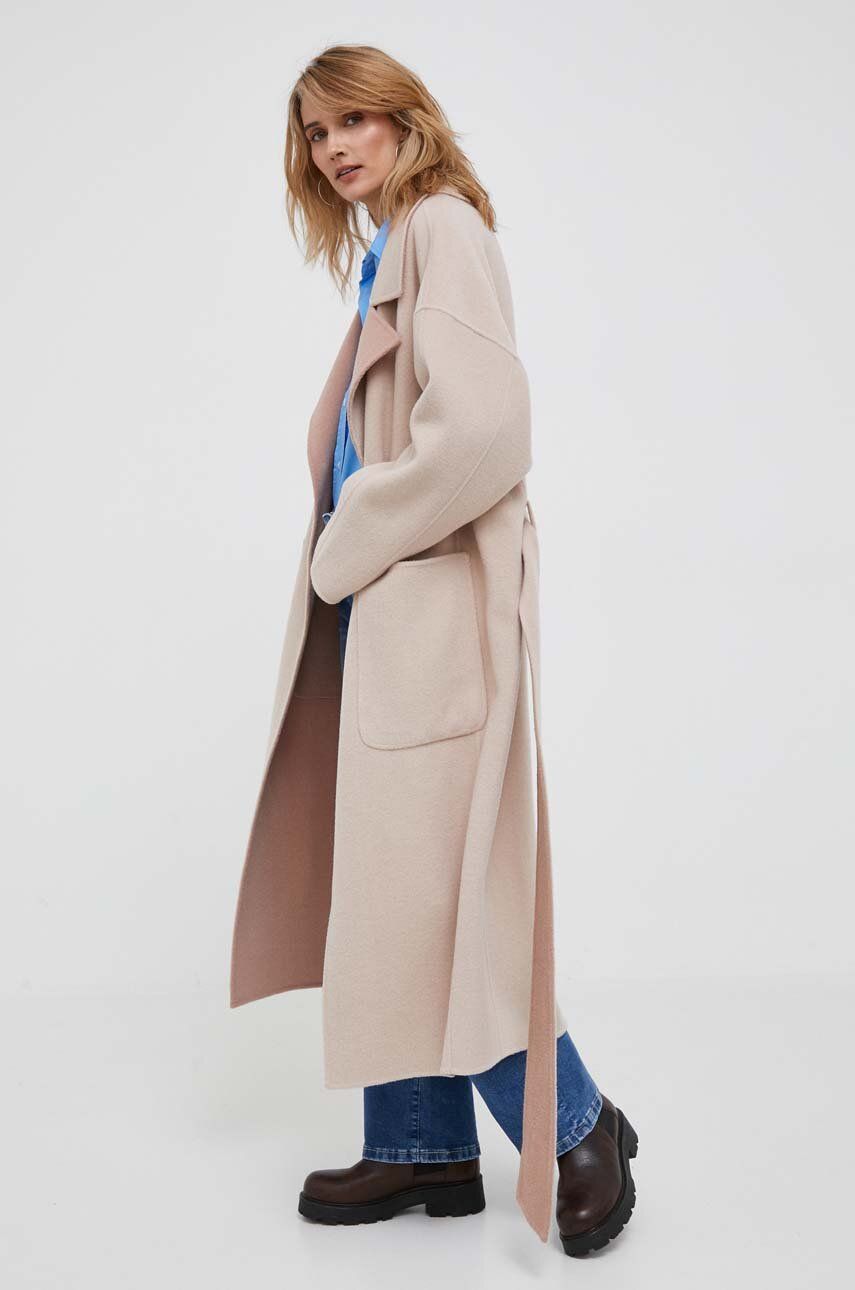 Палта CALVIN KLEIN Tied-waist Wool Coat Бежово | K20K205855, 0