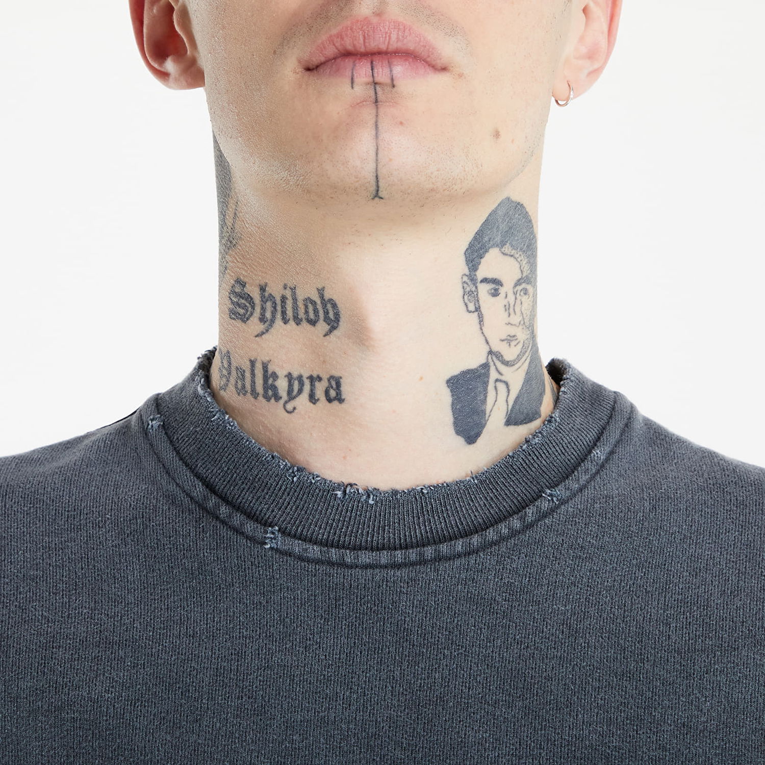 Суитчър Han Kjøbenhavn Distressed Crew Logo Сиво | M-131443-080, 1