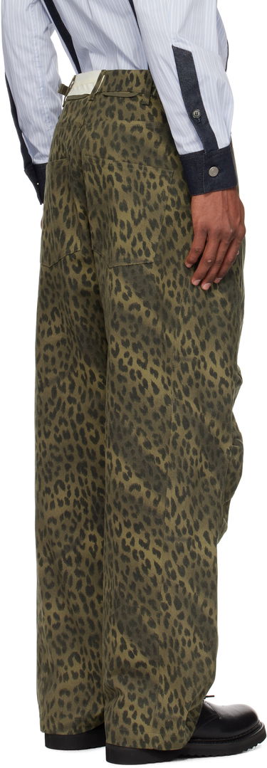 Дънки Andersson Bell Andersson Bell Leopard Cross-Over Wide Leg Jeans Зелено | apa803u, 2