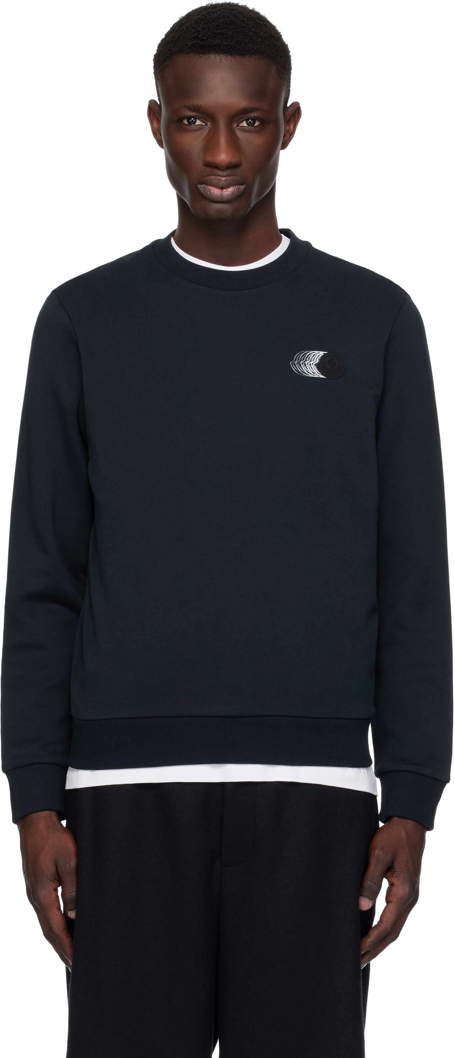 Пуловер Moncler Moncler Faded Logo Cotton Sweatshirt Тъмно синьо | K10918G00039809KR, 0
