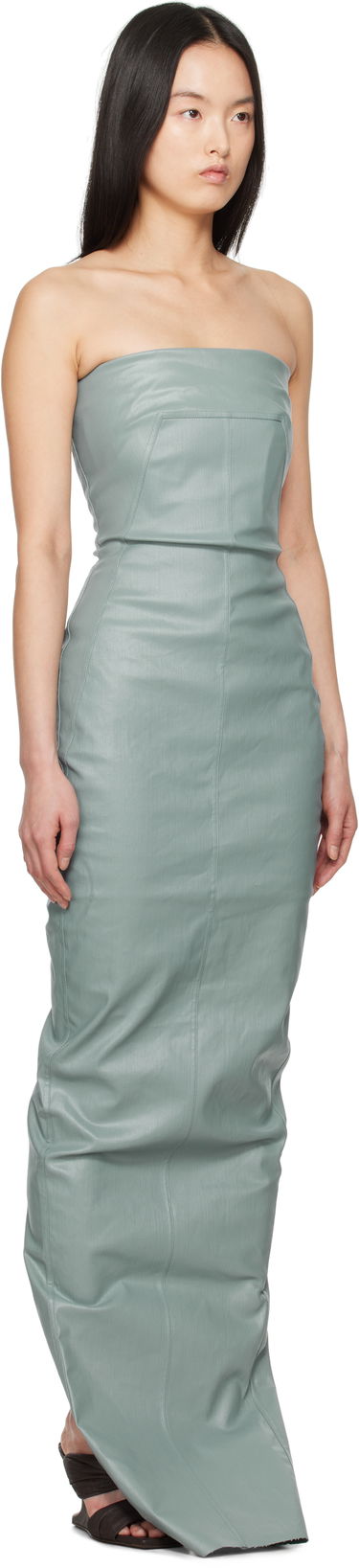 Pокля Rick Owens Rick Owens Hollywood Bustier Denim Gown Зелено | RP01E7524 SCT, 1
