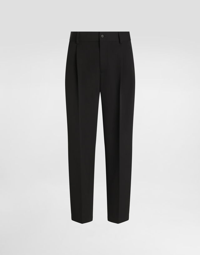 Dolce & Gabbana Wool Cropped Dress Pants With Double Darts