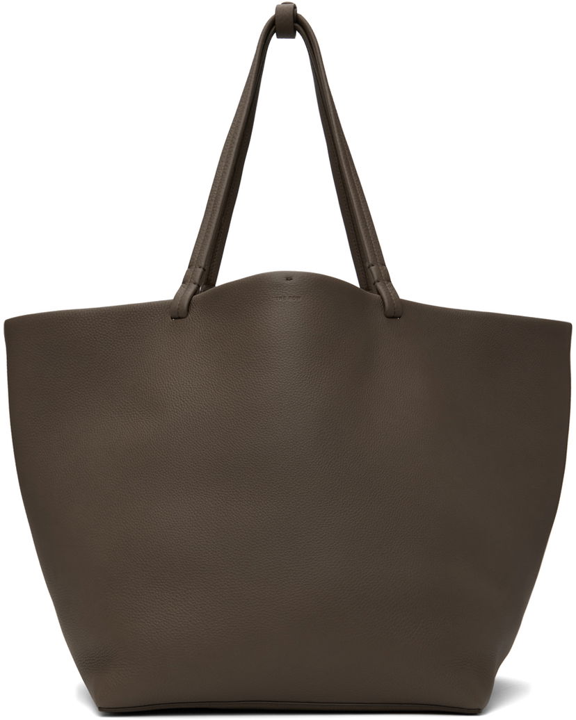 Голяма пазарска чанта The Row Taupe XL Park Leather Tote Кафяво | W1201M-L129