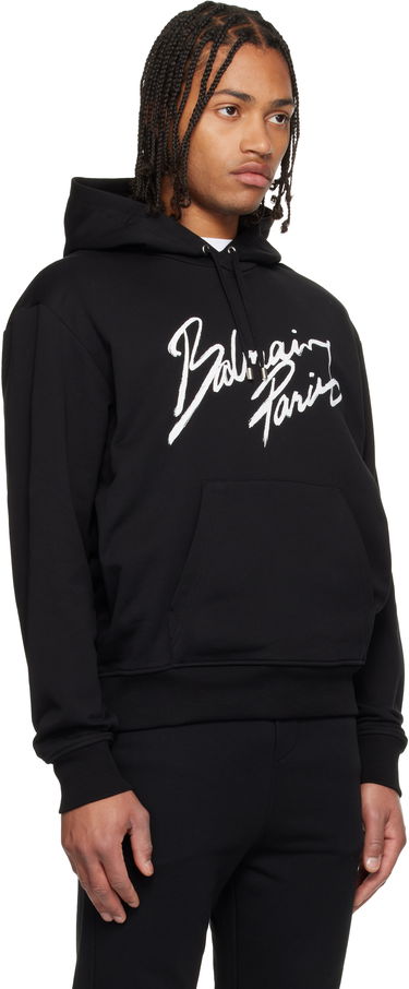 Суитчър Balmain 'Balmain Paris' Writing Hoodie Черно | FH2JR090BD27, 1