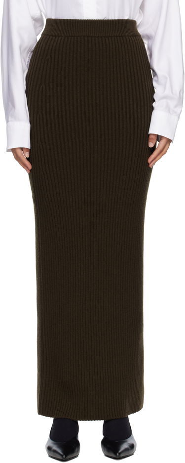 Пола Max Mara Boris Ribbed Knit Maxi Skirt Зелено | 2521306093600, 0
