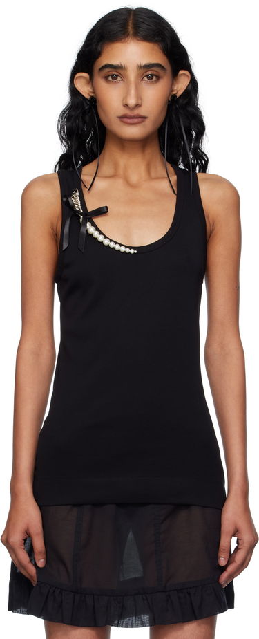 Потник Simone Rocha Simone Rocha Pearl Chain Tank Top Черно | 5375B 0553, 0