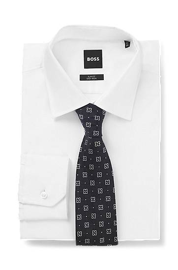 Колани BOSS Silk-Blend Patterned Tie Черно | 50550511, 1