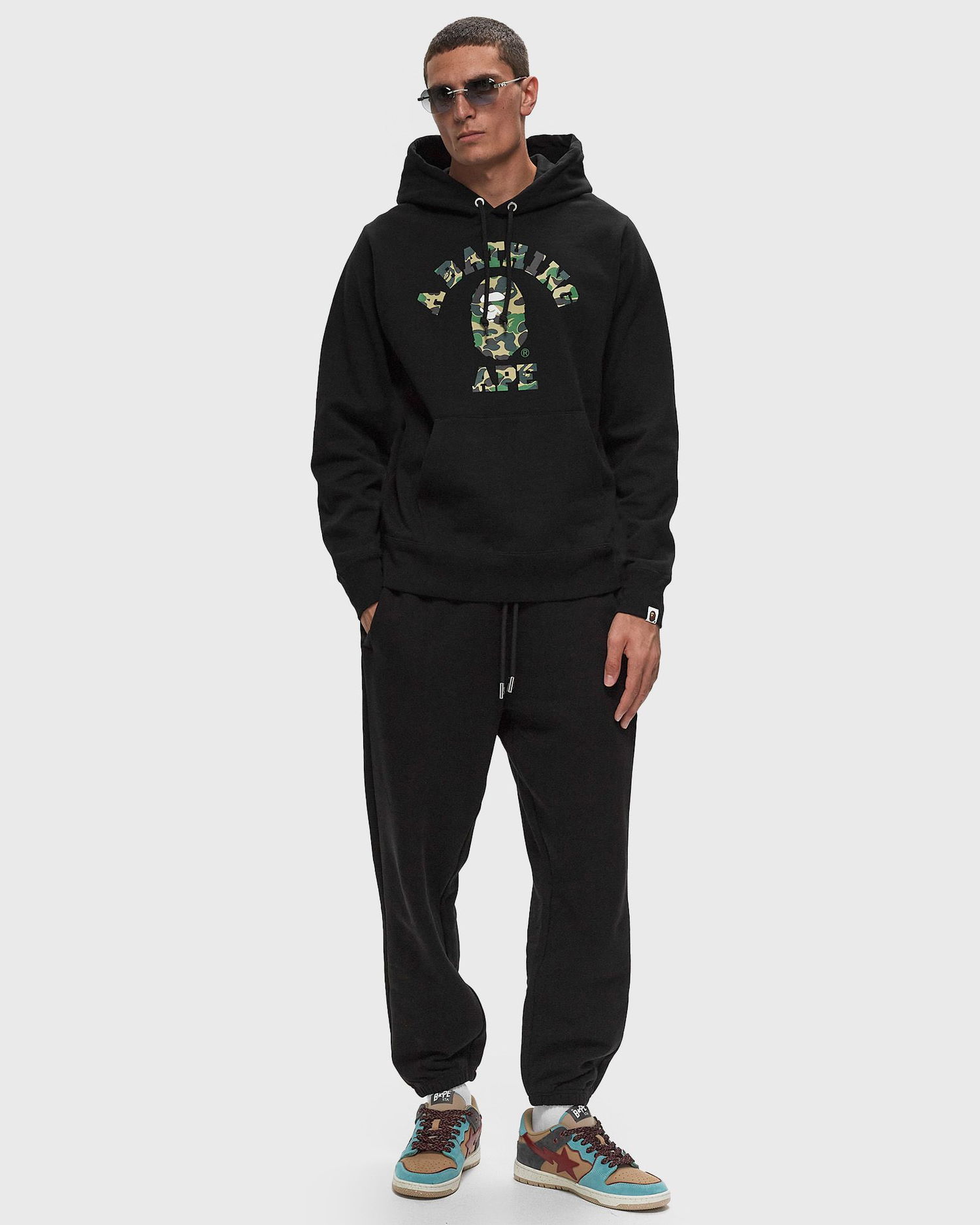 Суитчър BAPE ABC CAMO COLLEGE PULLOVER HOODIE Черно | 001PPK801006MBLK, 1