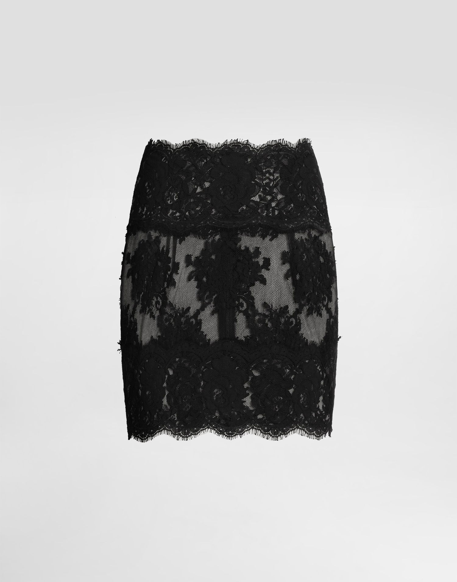 Пола Dolce & Gabbana Dolce & Gabbana Chantilly Lace Short Skirt 46 Черно | F4C7VTHLMO7N0000, 0