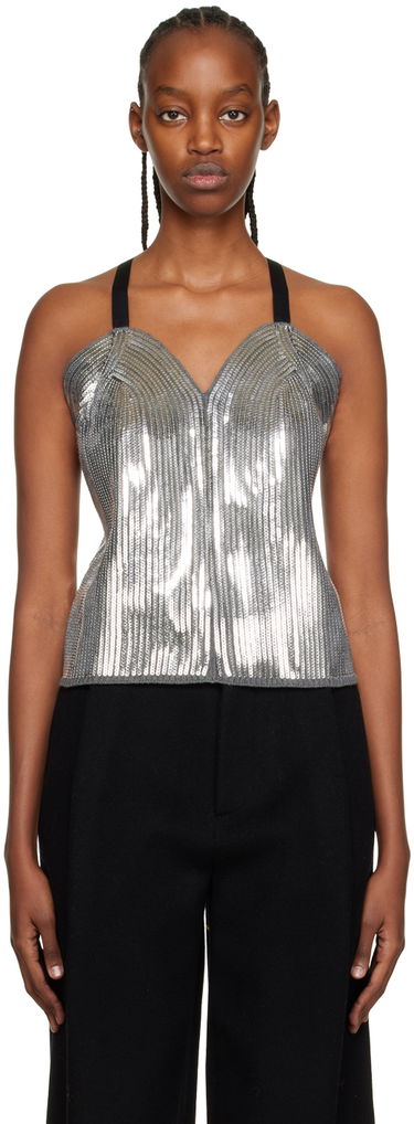 Сутиен We11done We11done Sequin Camisole Top Сиво | WD-KT3-22-656-W-SV, 0