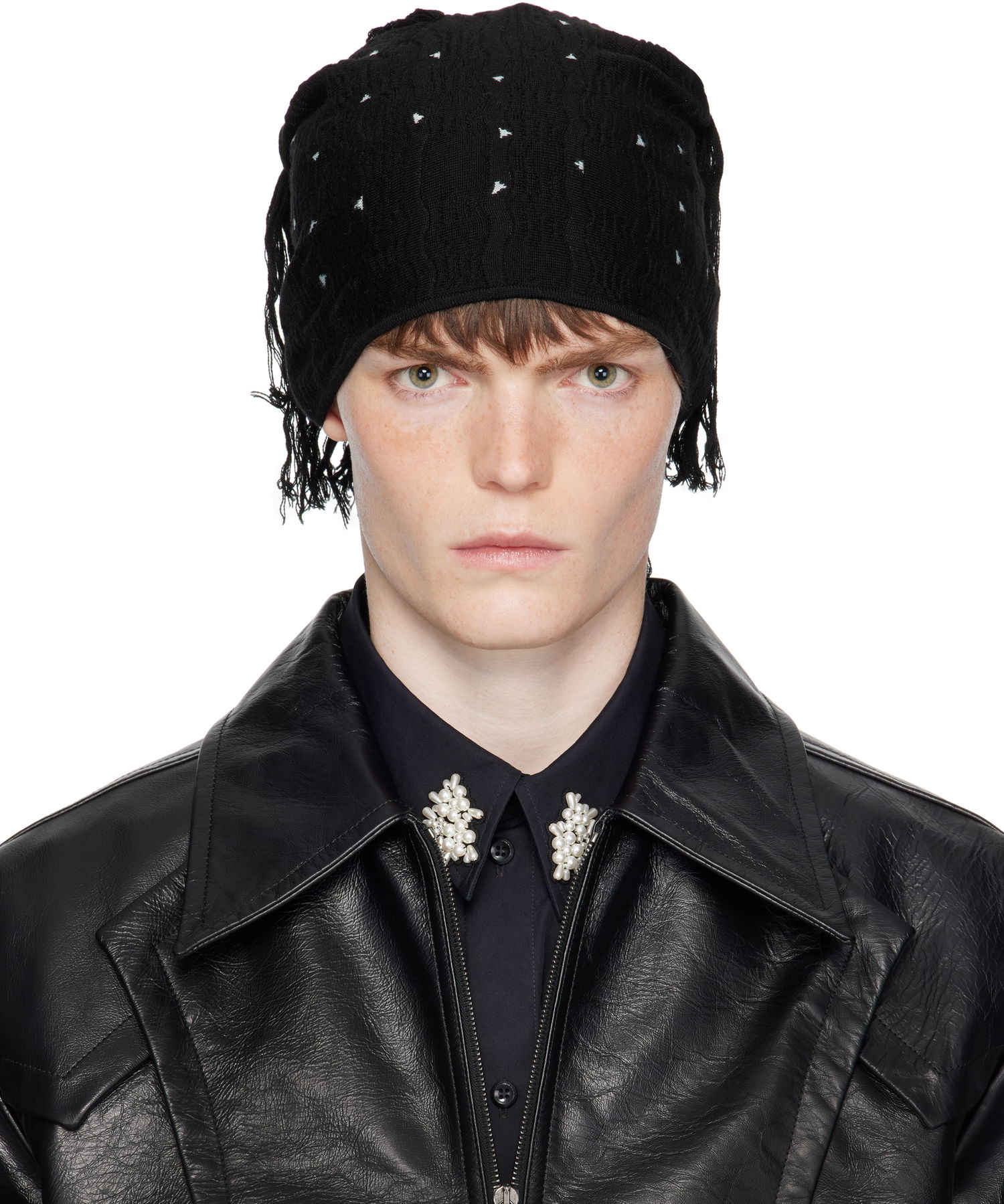 Шапка KIKO KOSTADINOV Kiko Kostadinov Tarr Knit Beanie with Fringe Черно | KKAW25KN11-116, 0