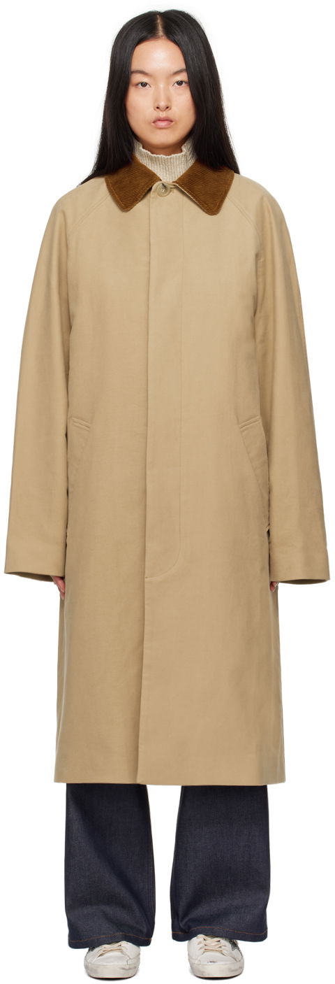 Палта A.P.C. Gaspad Corduroy Collar Long Coat Бежово | COHAK-M01548, 0