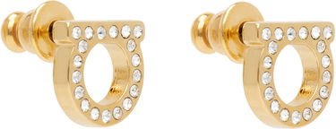 Обеци FERRAGAMO Salvatore Ferragamo Gancini Crystal Earrings Металик | 696576, 1