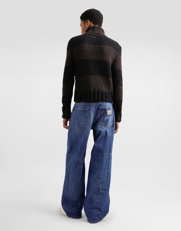 Пуловер Dolce & Gabbana Dolce & Gabbana Wool Blend Striped Turtleneck Sweater Черно | GXW68TJGMBPN9869, 2
