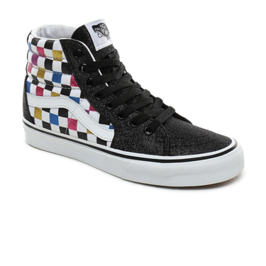 Кецове и обувки Vans Sk8-Hi Glitter Checkerboard Черно | VN0A4BV6V3P, 2