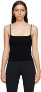 Square Neck Ribbed Camisole with Metallic Strap Details