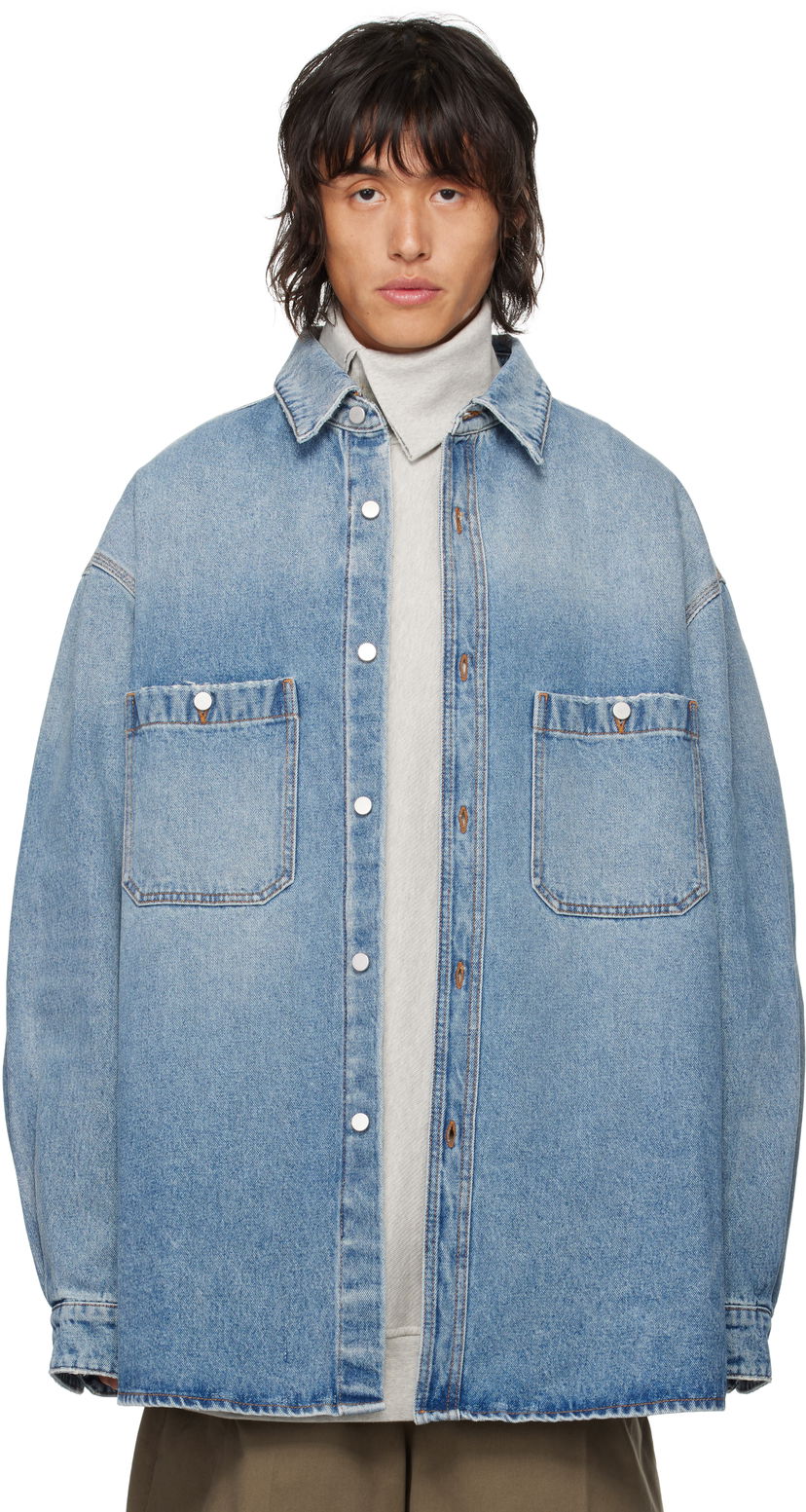 Риза HED MAYNER Faded Denim Overshirt Синьо | HMMZ67015T-HZ139