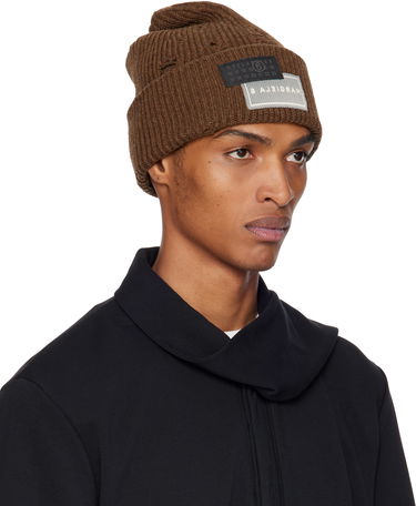 Шапка Maison Margiela MM6 Maison Margiela Logo Patch Beanie Кафяво | SH0TB0001 M13138, 1