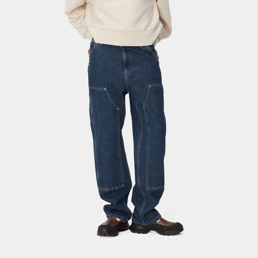 Дънки Carhartt WIP Stone Washed Double Knee Carpenter Jeans Синьо | I033748_9