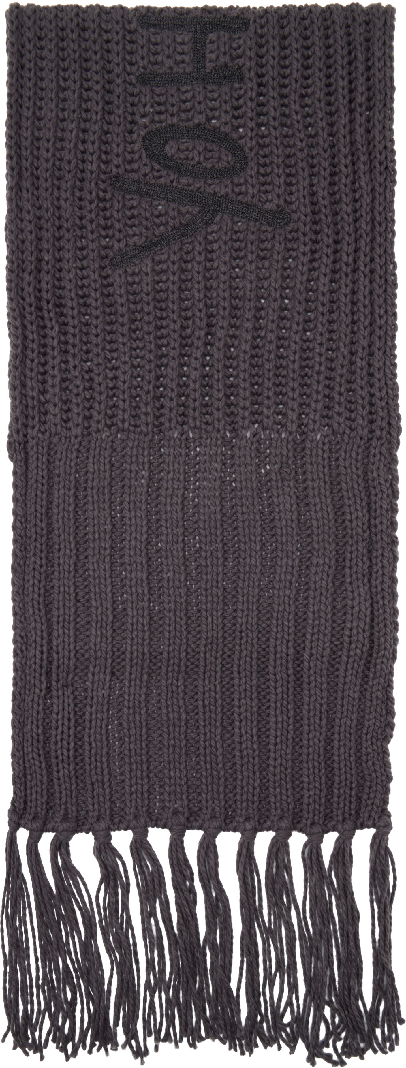 Шал Y-3 Y-3 Oversized Knit Scarf with Tassels Сиво | KC0413, 1
