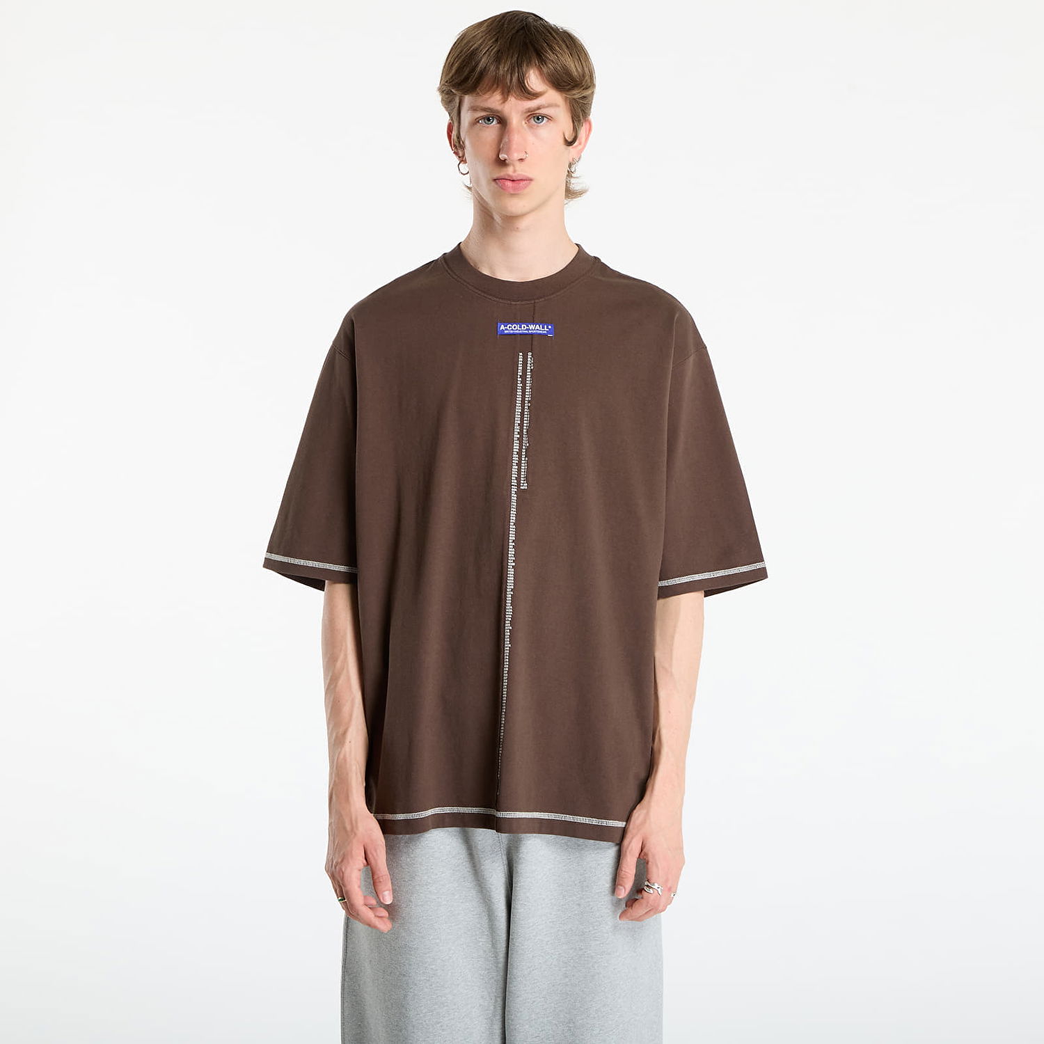 Тениска A-COLD-WALL* A-COLD-WALL* Night Shift T-Shirt Кафяво | ACWMTS220 Brown, 0