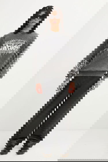 Суитчър Aries Overlord Patterned Distressed Wash Sweatshirt with Spiderweb Graphic Сиво | AR2003604, 4