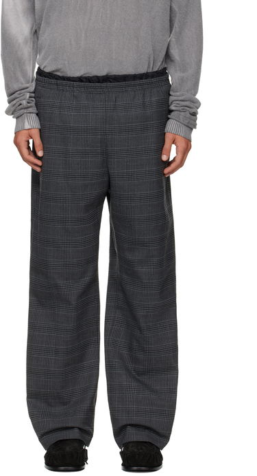 Панталони Diesel P-Tilson Plaid Wide-Leg Trousers with Elasticated Waist Сиво | A18485-0DEBS-9XXA, 0