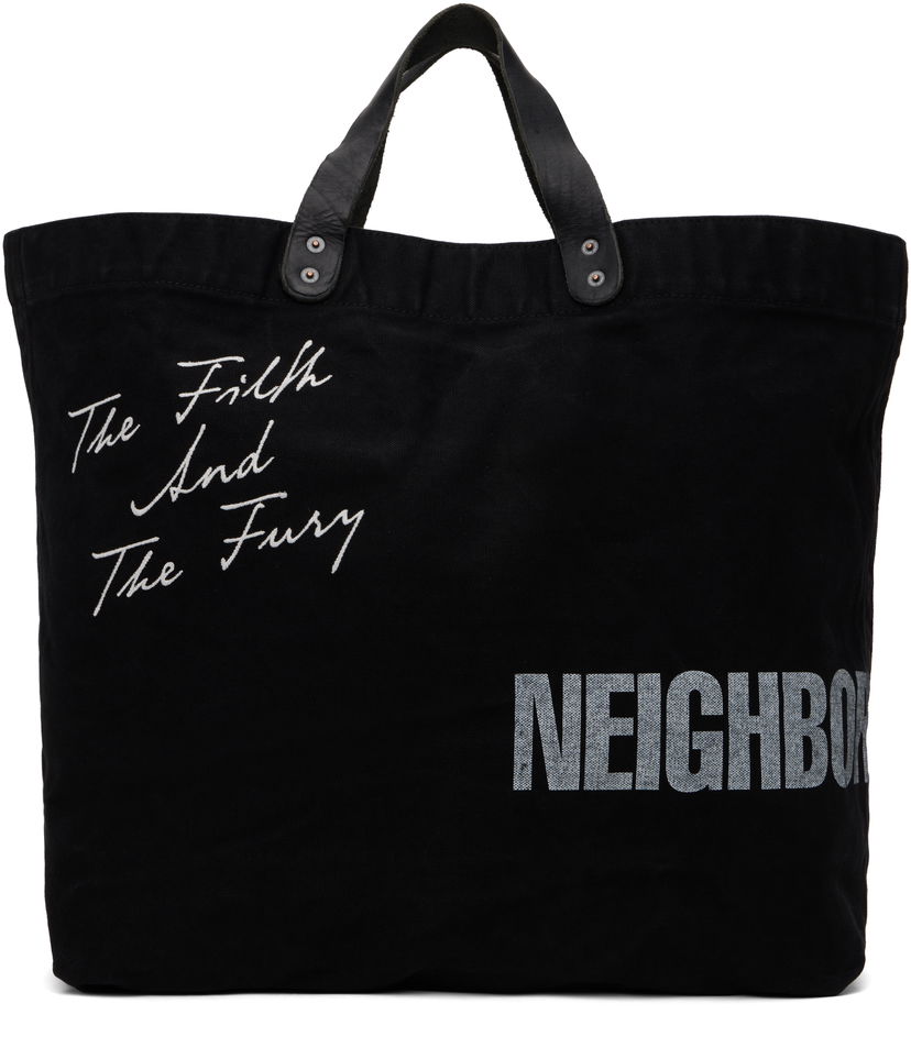 Голяма пазарска чанта Neighborhood Washed Canvas Tote Bag Черно | 242TQNH-CG01