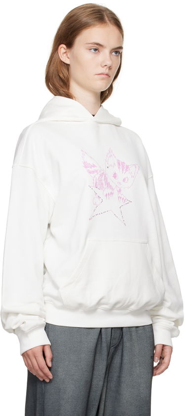 Суитчър We11done Fitted Hoodie With Graphic Print Бяло | WD-TH2-24-832-U-IV, 1