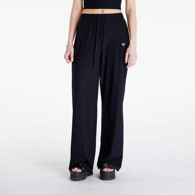 Rise & Vibe Rib Wide Leg Pants Black