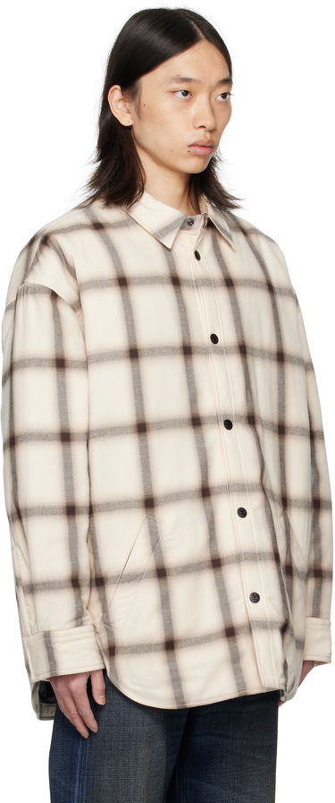 Риза Acne Studios Acne Studios Flannel Button-Up Overshirt Бежово | B90845-, 1