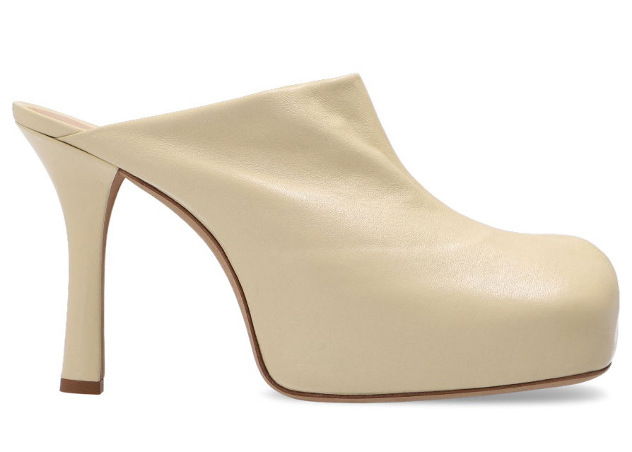 Кецове и обувки Bottega Veneta Leather Platform Mule With Square Toe Бежово | 630148VBP409311, 0