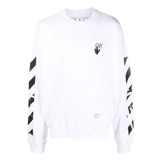 Пуловер Off-White Off-White FW21 Arrow Logo Loose Fit Pullover Бяло | OMBA054F21FLE0110110