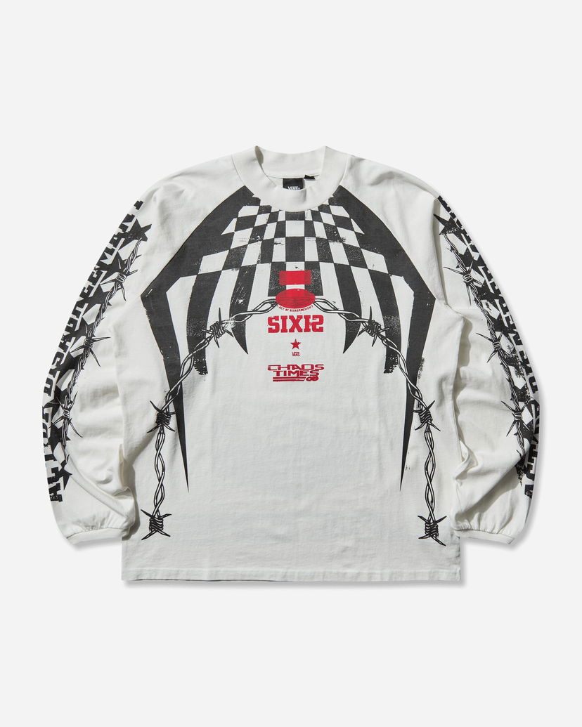 Тениска Vans Act of Disagreement Hazard Checkered Barbed Wire SIXIR Chaos Times Longsleeve T-Shirt Бяло | VN000RPWWHT1