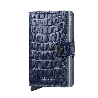 Портфейл Secrid Miniwallet Nile Blue Leather Wallet Тъмно синьо | MN-Blue, 0