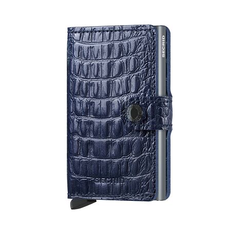 Портфейл Secrid Miniwallet Nile Blue Leather Wallet Тъмно синьо | MN-Blue