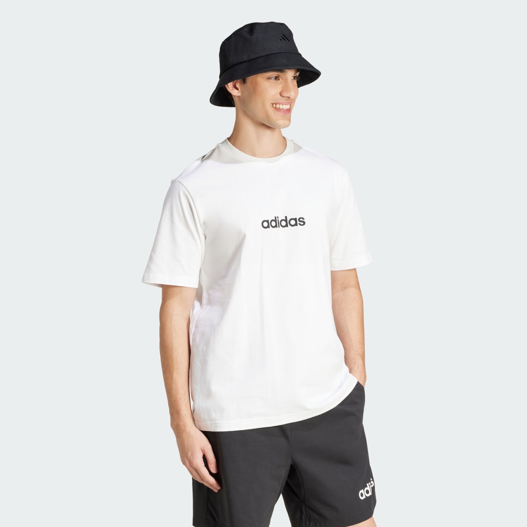 Тениска adidas Performance Essentials Linear Logo Tee Бяло | JE9000, 1